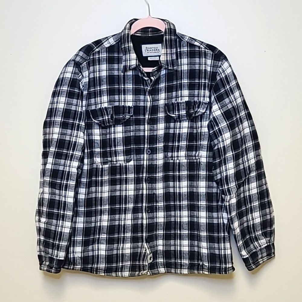 CLEARANCE Boston Traders Fleece Lined Plaid Flannel Shirt Shacket